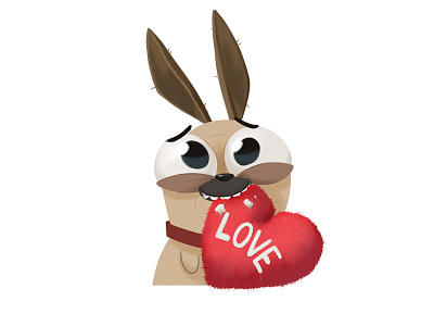 Love cartoon characterdesign characterdevelopment dog illustration imessage ios love sticker