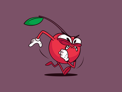 Cherry angry cartoon characterdesign cherry illustration vector