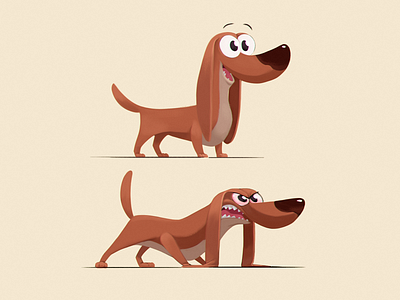 dachshund cartoon character characterdesign dachshund digitalpainting dog illustration