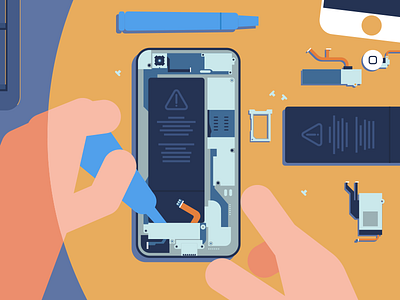 Phone Repair design explainer explainer animation explainervideo flat illustration phone vector