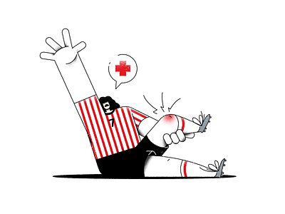 Injury 2d 2d art cartoon flat football illustration illustration digital minimal soccer sport vector