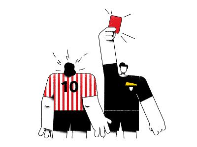 RedCard cartoon character characterdesign design flat football illustration referee soccer sport vector
