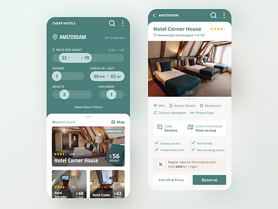 Booking Cheap Hotels App android app design booking app clean design clean ui design ui filters ui hotel booking ios app design mobile app mobile app design mobile design mobile ui reserve api search ui ui design