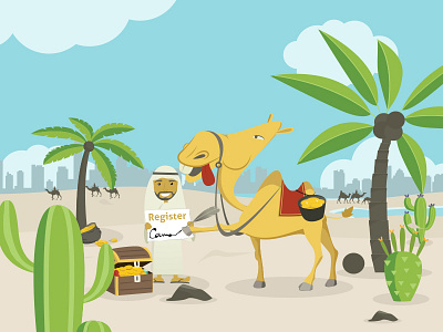 Mascot brand identity arab branding camel desert illustration logo mascot register vector