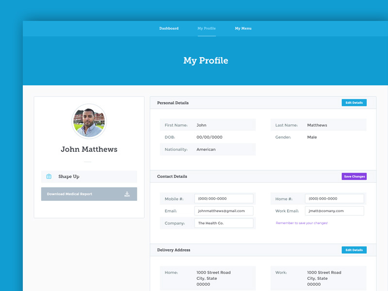 Profile editor by Hiba Zia Khan on Dribbble