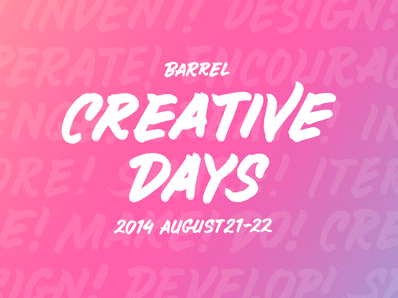 Creative Days 2014 Branding barrel branding illustration lettering