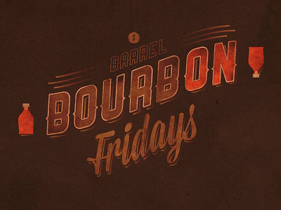 Bourbon Fridays bottle bourbon design distressed friday illustration lettering nyc orange texture