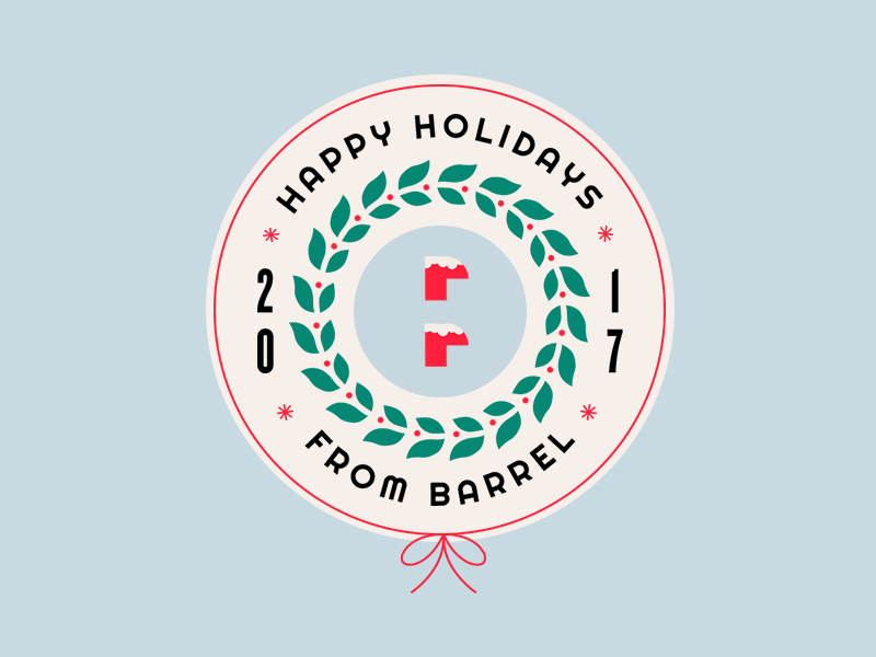 ❄️ Happy Holidays from Barrel ❄️ animation badge design gif holidays illustration new year snow typography