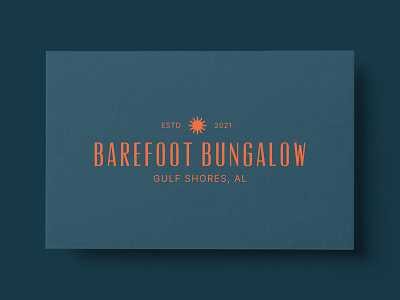 Barefoot Bungalow Logo airbnb art deco beach house branding card clean design flat logo minimal stationery vacation home vector