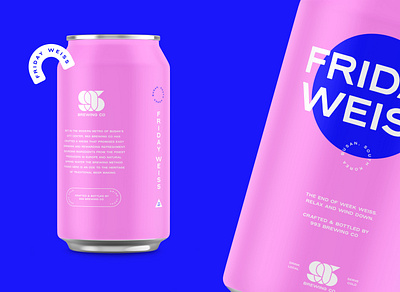 993 Friday Weiss alcohol beer beer can brand system branding brewery clean craft brewery design drink flat illustration logo minimal packaging vector visual identity weiss