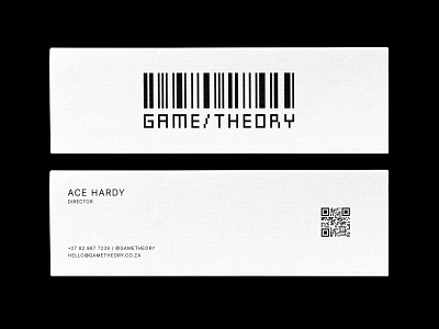Game Theory Logo Concept barcode brand design branding business card clean code coding computers design flat game theory illustration logo minimal stationery tech vector visual identity