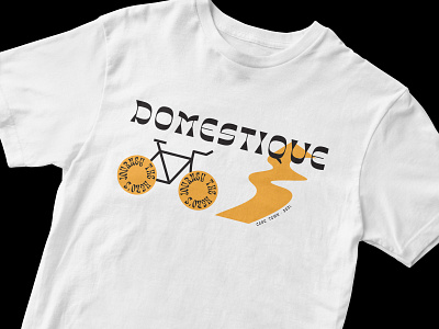 Domestique Graphic Tee apparel bicycle bike branding clean clothing cycling design domestique fashion flat graphic tee heros journey illustration logo minimal open road t-shirt tee vector