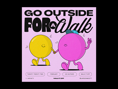 Go Outside for a Walk blob character design clean cute dailydrawing design doodle illustration life advice minimal motivation poster sticker vector wellness