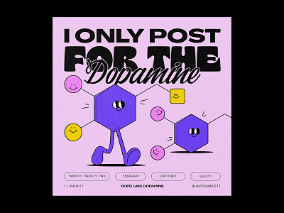 I Only Post for the Dopamine algorithm blob charcter design cute dailydrawing design doodle illustration instagram minimal motivation poster social media sticker