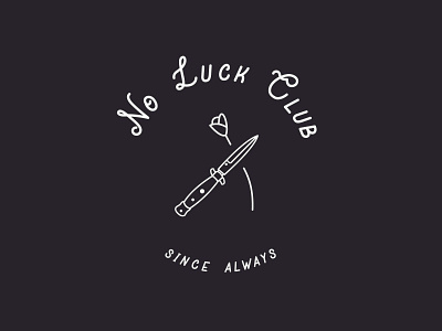 No Luck Club design flat illustration lettering logo minimal type typography vector