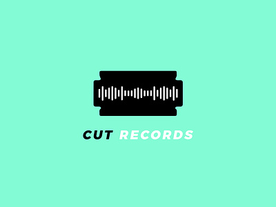 Cut Records brand branding clean design flat icon identity illustration illustrator lettering logo minimal type typography vector