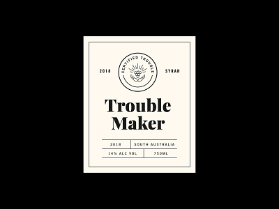 Troublemaker Wine clean design label label design label packaging logo wine wine bottle wine branding