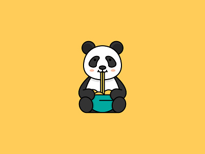 Daily Logo Challenge - 3 animal bear clean dailylogo dailylogochallenge flat food illustration illustrator logo minimal noodles panda panda bear ramen vector