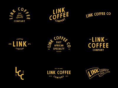 Link Coffee Co americana branding branding design clean coffee design distressed hand drawn illustrator logo logos typogaphy vintage