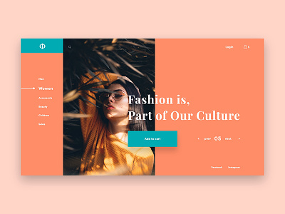 Conceptual Web UI Concept - Fashion color concept elegant grid header minimal product shop ui ux web design website