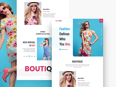 Fashion Landing Page UI agency animation app business concept design ecommerce design fashion brand fashion landing page font ironsketch typography