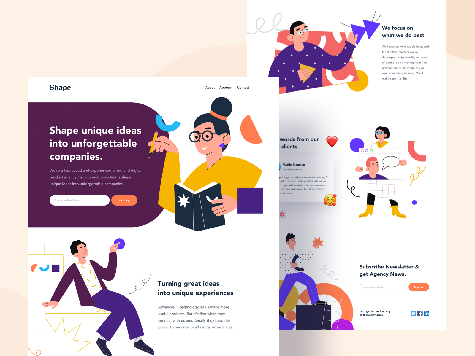 Agency Landing page Exploration 2019 2020 agency website business concept design contact page frontend development illustration landing page design orizon trend 2020 ui user experience designer user interface design ux website