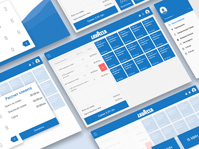Lavazza POS android app blue design follow ios mobile pos product tablet ui ux