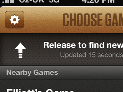 Nearby Games game iphone pull to refresh retina ui