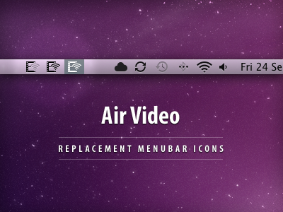 Air Video Menubar Icons air video icon mac menubar replacement