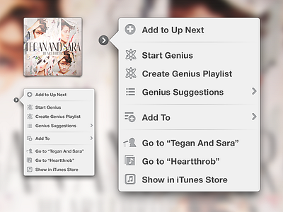 iTunes Popover Freebie freebie icons itunes mac popover release retina tegan and sara