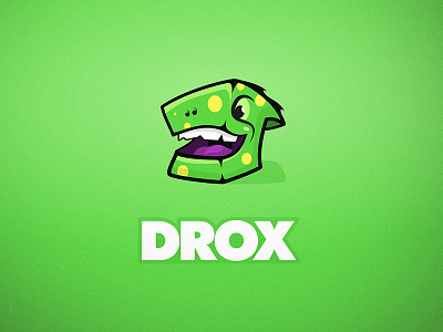 Drox - The Dragon Box cartoon dragon friendly fun illustration logo mark mascot