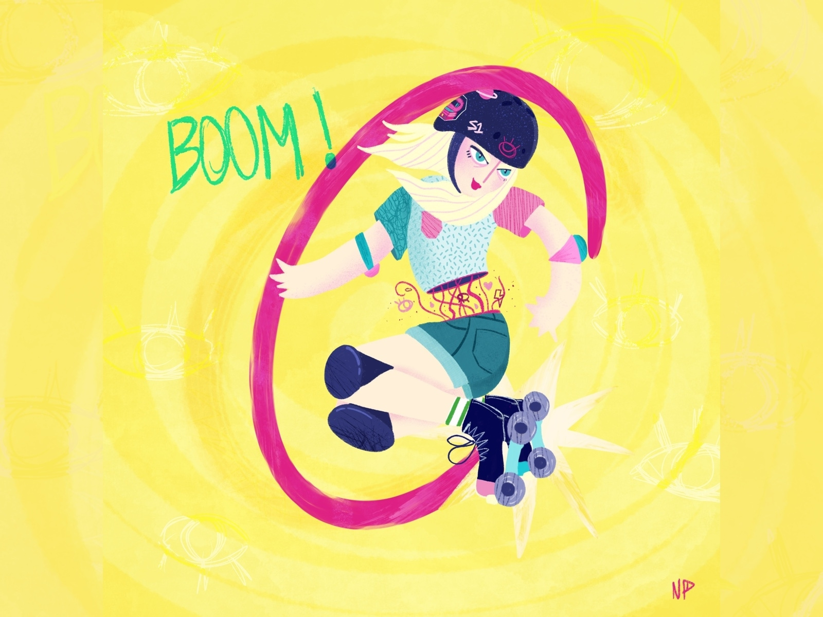 Organic passion Roller skating girl 1/3 by Ninja Paillettes on Dribbble