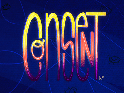 CONSENT colorful consent feminist feminist art illustration lettering procreate text typography women empowerment