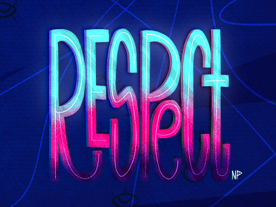 RESPECT colorful digital art feminist art illustration lettering procreate text typography women empowerment