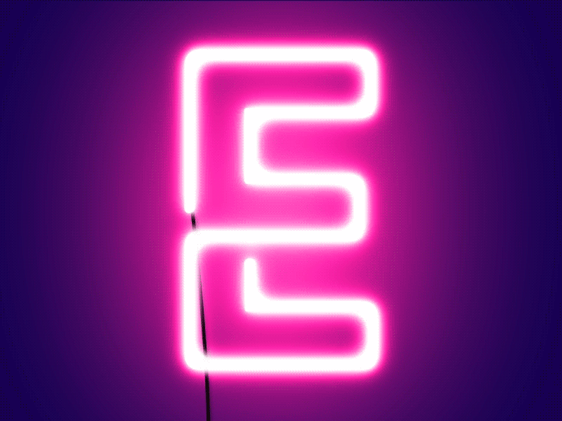 NEON 36daysoftype 36daysoftype e abc after effect animation illustrator lettering light motion neon neon light typography vector