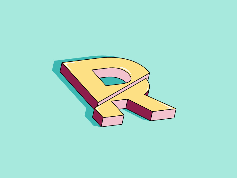 Relief 3d fake 3d design illustrator abc typography 36 days of type lettering