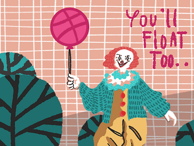 IT Was Dribbble character clowns debut illustration