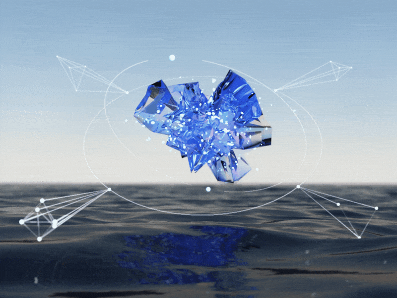 crystal abstract c4d crystal motion ocean