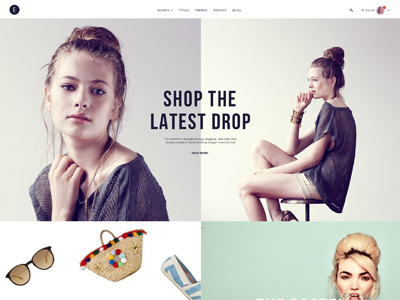 Homepage WIP ecommerce editorial fashion homepage responsive ui