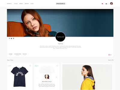 Enhanced Brand Page ecommerce em fashion grid product profile store ui