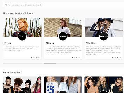 Brand Discovery ecommerce fashion feed product tile ui