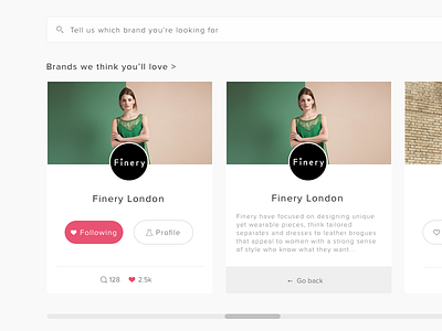 Brand discovery v2 brand commerce fashion feed product tile ui