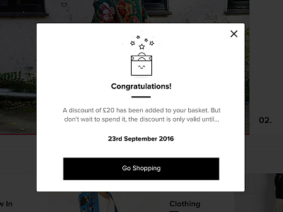 Modal discounts ecommerce modal