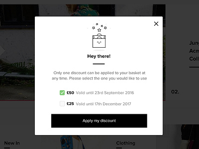 Modal - choose a discount