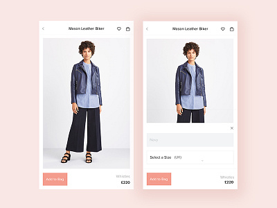 Product Page buy commerce fashion mobile product shop ux