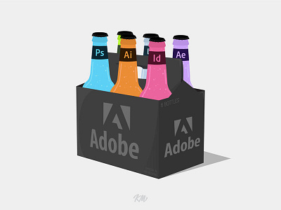 Adobe 6-pack adobe adobe illustration after effects lightroom beer dreamweaver illustration illustrator indesign photoshop soda stroke vector