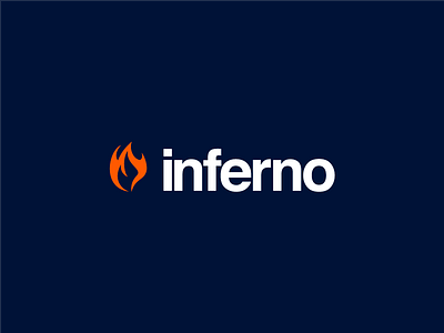 Inferno blue branding fire identity inferno logo logo design sans serif orange startup tech