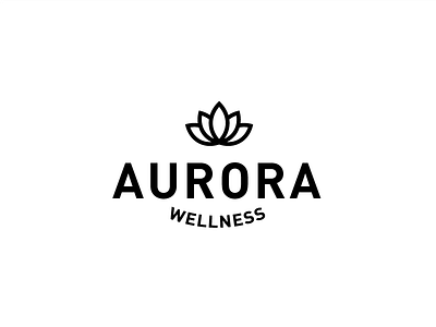 Aurora aurora black branding flower identity logo logo design sans serif logojoy startup aurora wellness wellness white