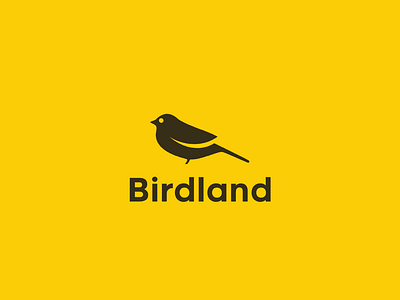 Birdland bird bird logo birdland black branding design identity logo logo maker logo mark logo mark design logojoy yellow yellow logo