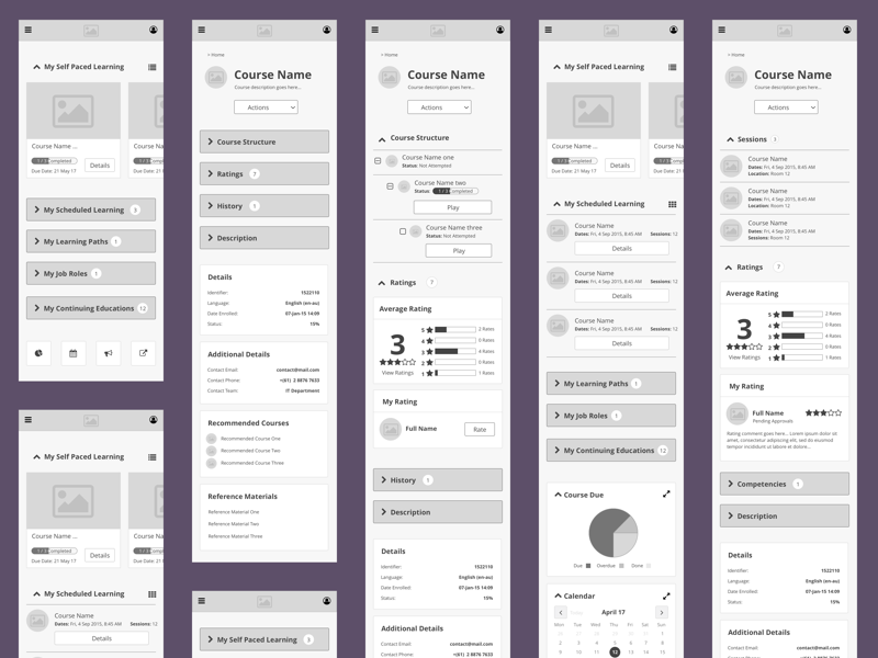 Hi-Fi Wireframe Learner Home Page Mobile screens by Mokhtar Saghafi on ...